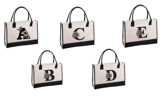 Beach Tote Bag with your Initial